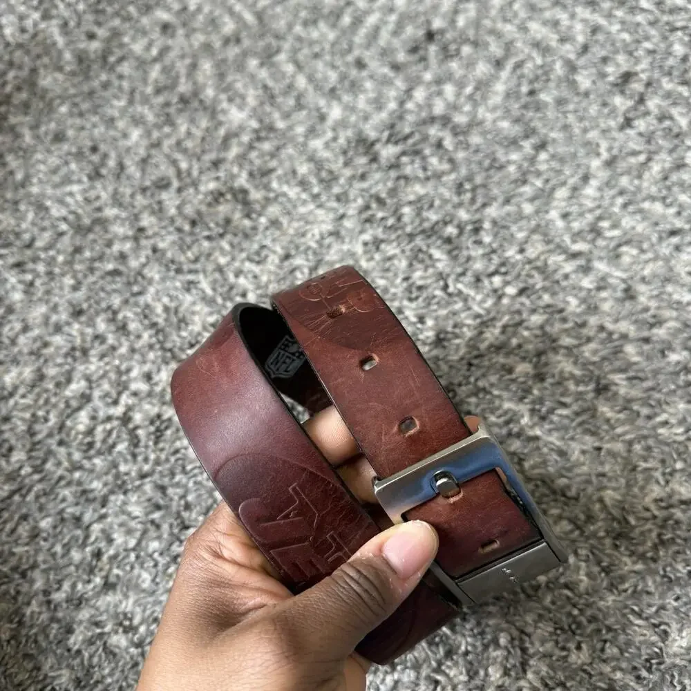 New York Jets NFL Eagles Wings Brown Leather Belt size 32